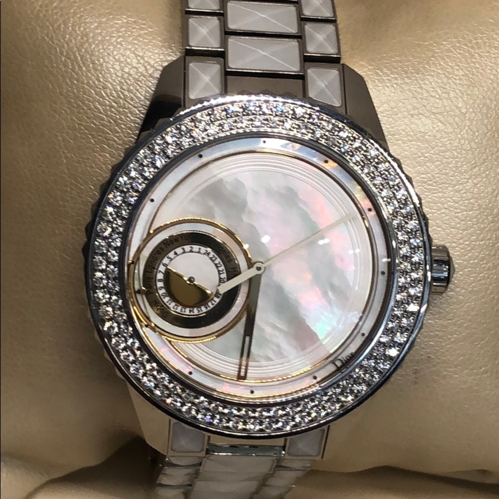 Dior White Christal Watch
